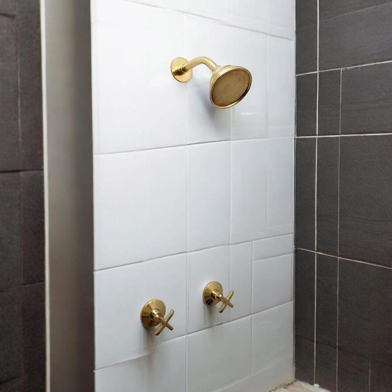 Artisan Unlacquered Brass Shower Set