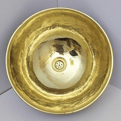 The Midnight Gold Vessel Sink Handcrafted Brass with Art Deco Scales