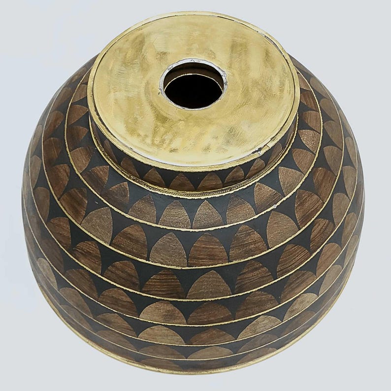 The Midnight Gold Vessel Sink Handcrafted Brass with Art Deco Scales