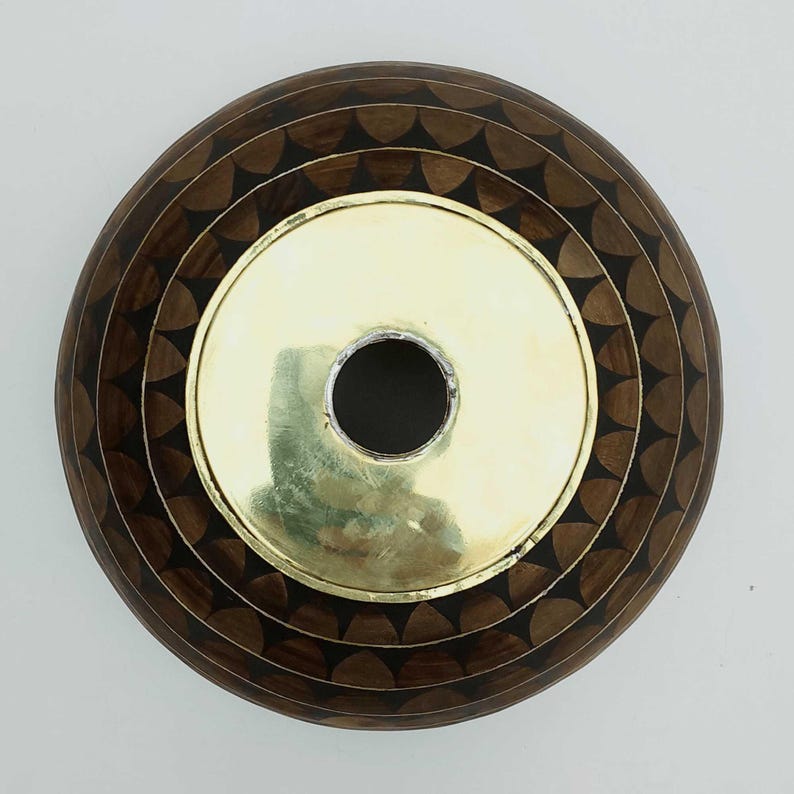 The Midnight Gold Vessel Sink Handcrafted Brass with Art Deco Scales