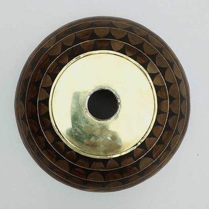 The Midnight Gold Vessel Sink Handcrafted Brass with Art Deco Scales