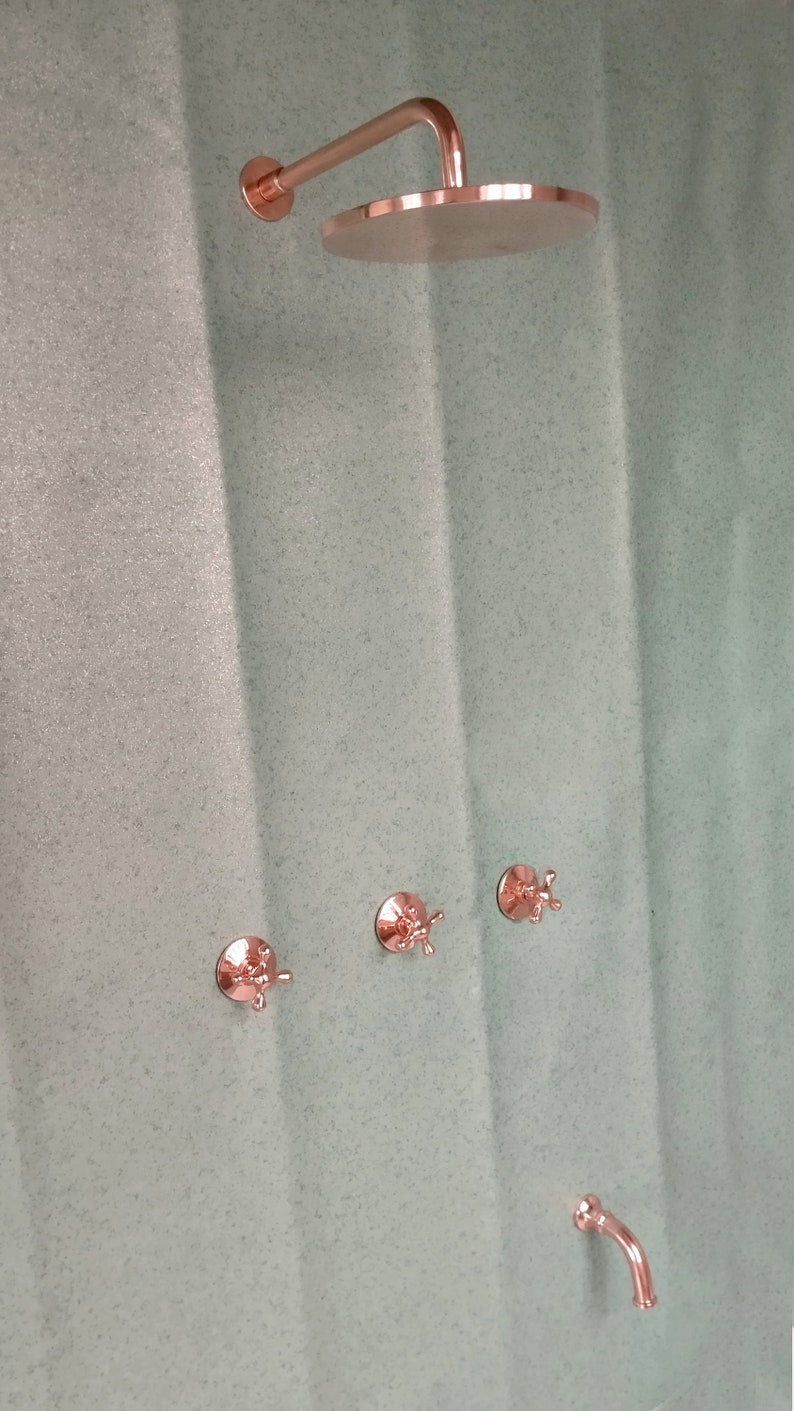 Architectural Rose Copper Shower Suite