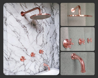 Architectural Rose Copper Shower Suite