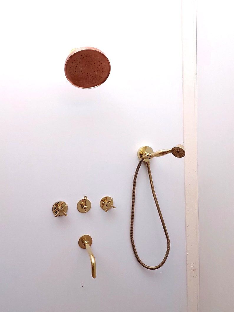 Luxury Artisan Brass Tub Filler & Handheld Shower
