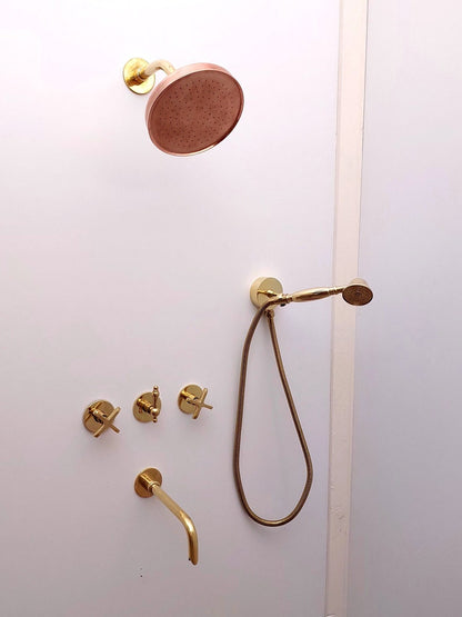 Luxury Artisan Brass Tub Filler & Handheld Shower