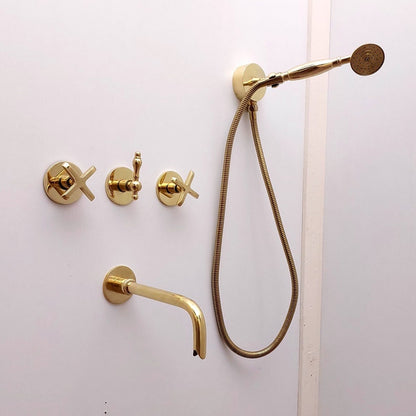 Luxury Artisan Brass Tub Filler & Handheld Shower