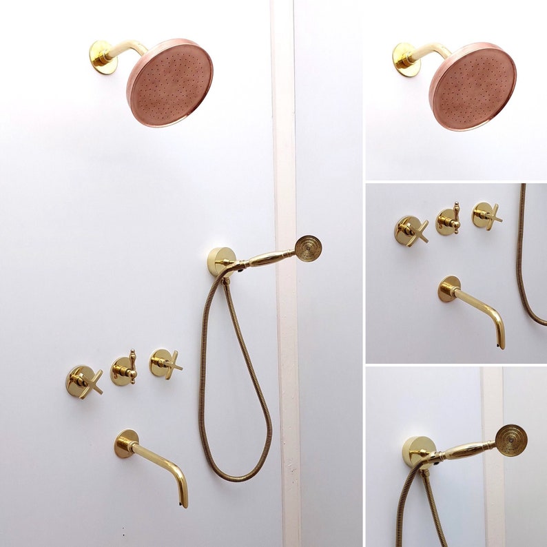 Luxury Artisan Brass Tub Filler & Handheld Shower