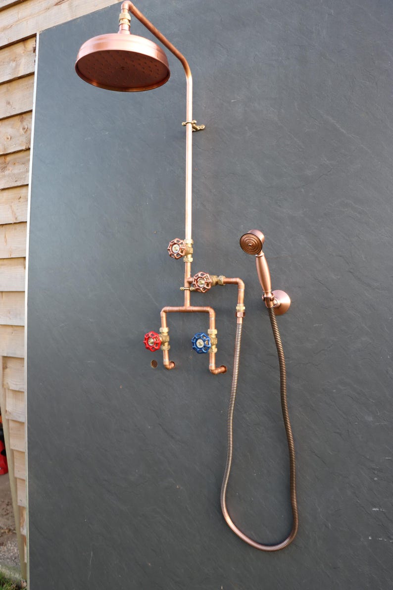 Industrial Exposed Copper Rain Shower System