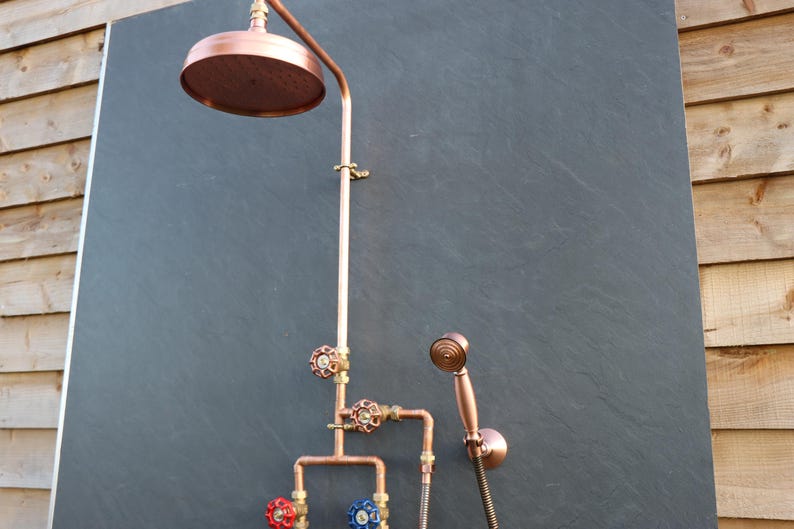 Industrial Exposed Copper Rain Shower System