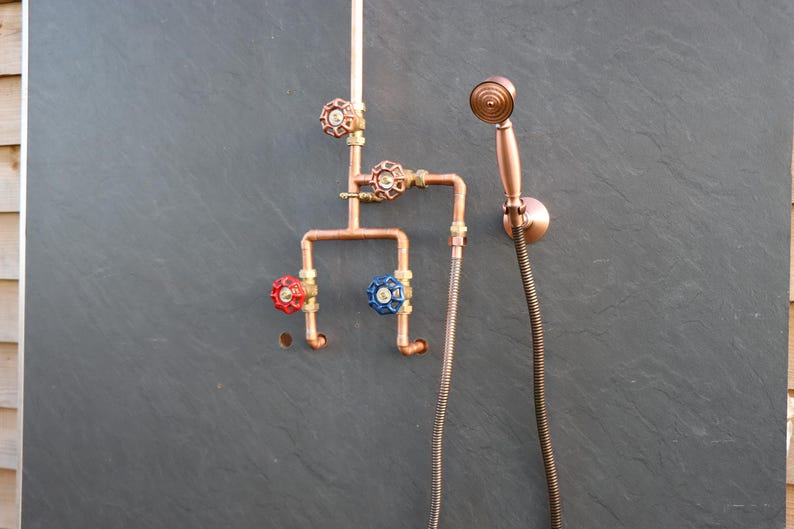 Industrial Exposed Copper Rain Shower System