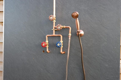Industrial Exposed Copper Rain Shower System