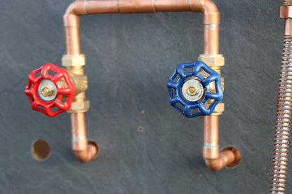 Industrial Exposed Copper Rain Shower System