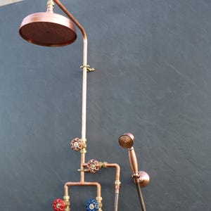 Industrial Exposed Copper Rain Shower System