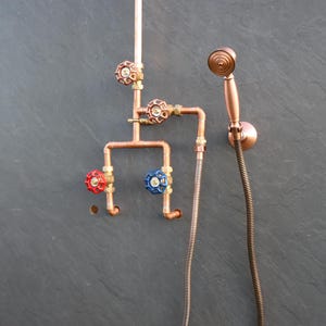 Industrial Exposed Copper Rain Shower System