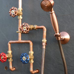 Industrial Exposed Copper Rain Shower System