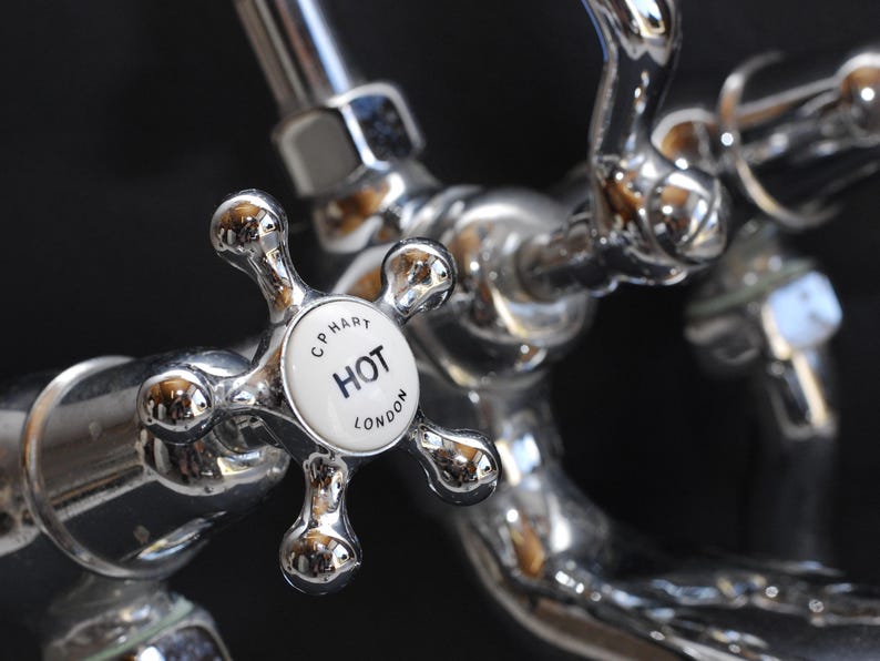 Vintage Chrome Deck-Mount Tub Filler with Handheld Shower