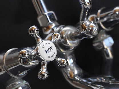 Vintage Chrome Deck-Mount Tub Filler with Handheld Shower
