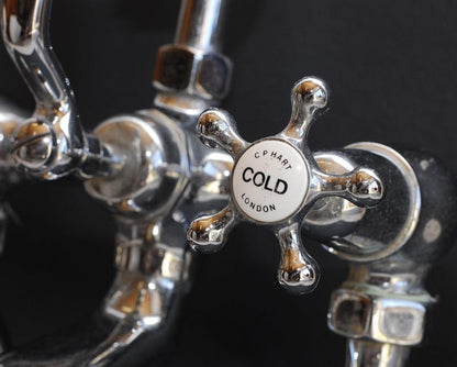 Vintage Chrome Deck-Mount Tub Filler with Handheld Shower