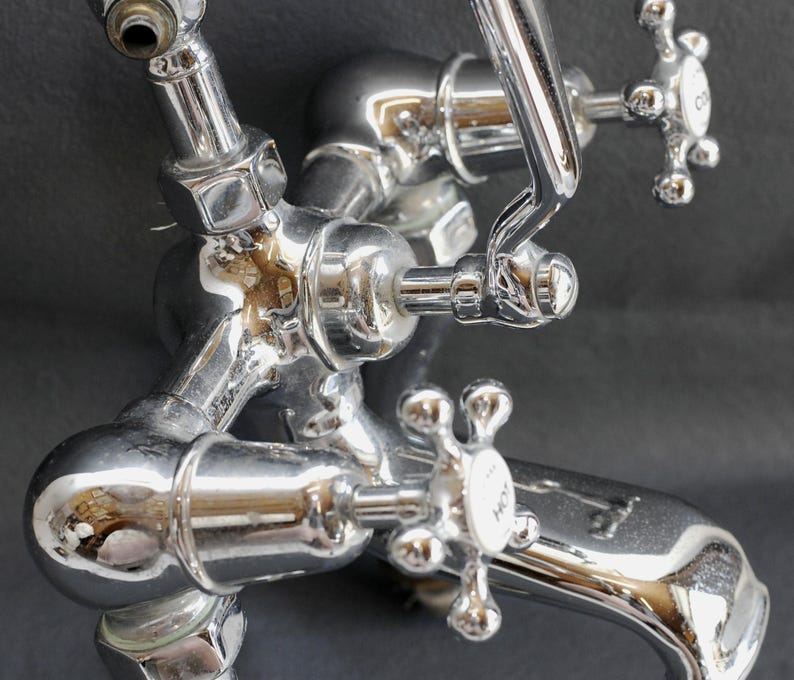 Vintage Chrome Deck-Mount Tub Filler with Handheld Shower