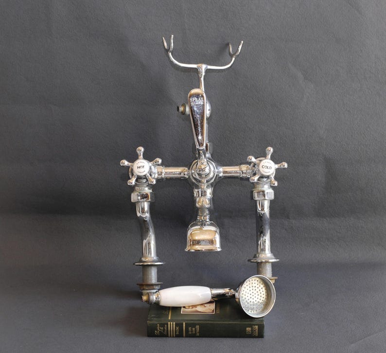 Vintage Chrome Deck-Mount Tub Filler with Handheld Shower