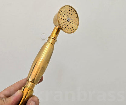 Golden Mist: Handcrafted Brass Handheld Shower Set
