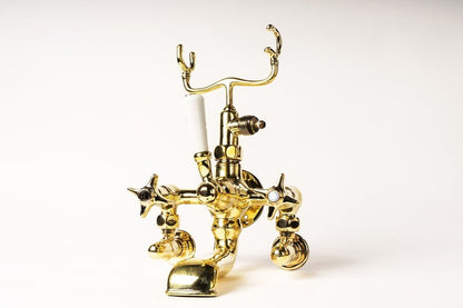 Victorian Polished Gold Telephone-Style Tub Mixer