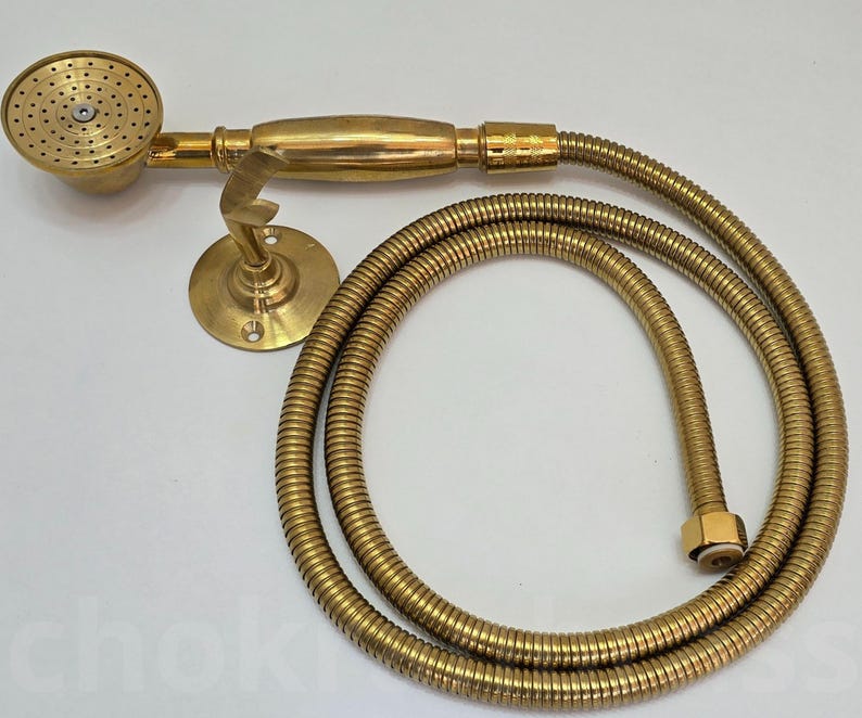 Golden Mist: Handcrafted Brass Handheld Shower Set