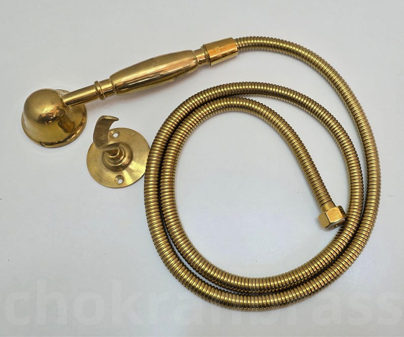 Golden Mist: Handcrafted Brass Handheld Shower Set