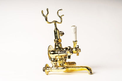 Victorian Polished Gold Telephone-Style Tub Mixer