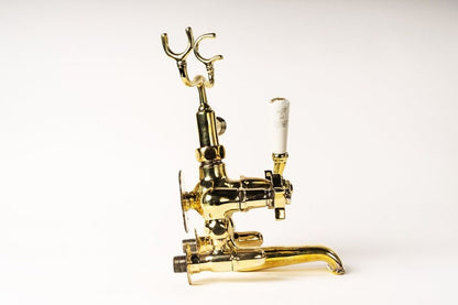 Victorian Polished Gold Telephone-Style Tub Mixer
