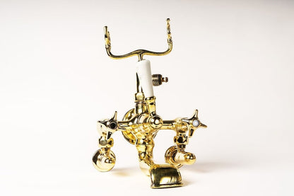 Victorian Polished Gold Telephone-Style Tub Mixer