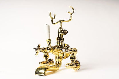 Victorian Polished Gold Telephone-Style Tub Mixer