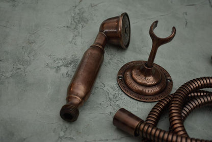 &nbsp;Handcrafted Antique Copper Handheld Shower Set