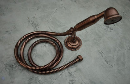 &nbsp;Handcrafted Antique Copper Handheld Shower Set