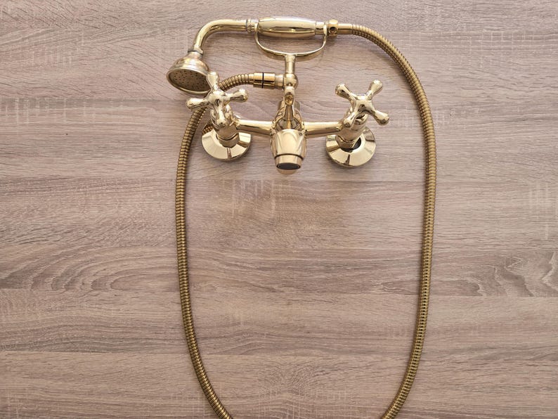 Elite Polished Gold Wall-Mount Telephone Shower System