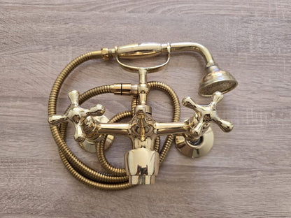 Elite Polished Gold Wall-Mount Telephone Shower System