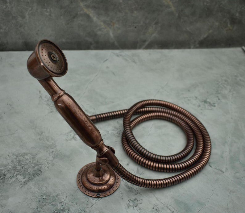 &nbsp;Handcrafted Antique Copper Handheld Shower Set