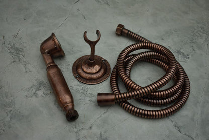 &nbsp;Handcrafted Antique Copper Handheld Shower Set