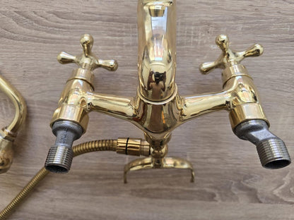 Elite Polished Gold Wall-Mount Telephone Shower System