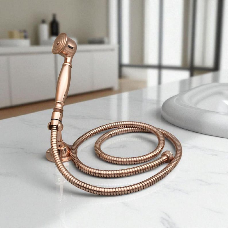 Handcrafted Rose Gold Handheld Shower Set