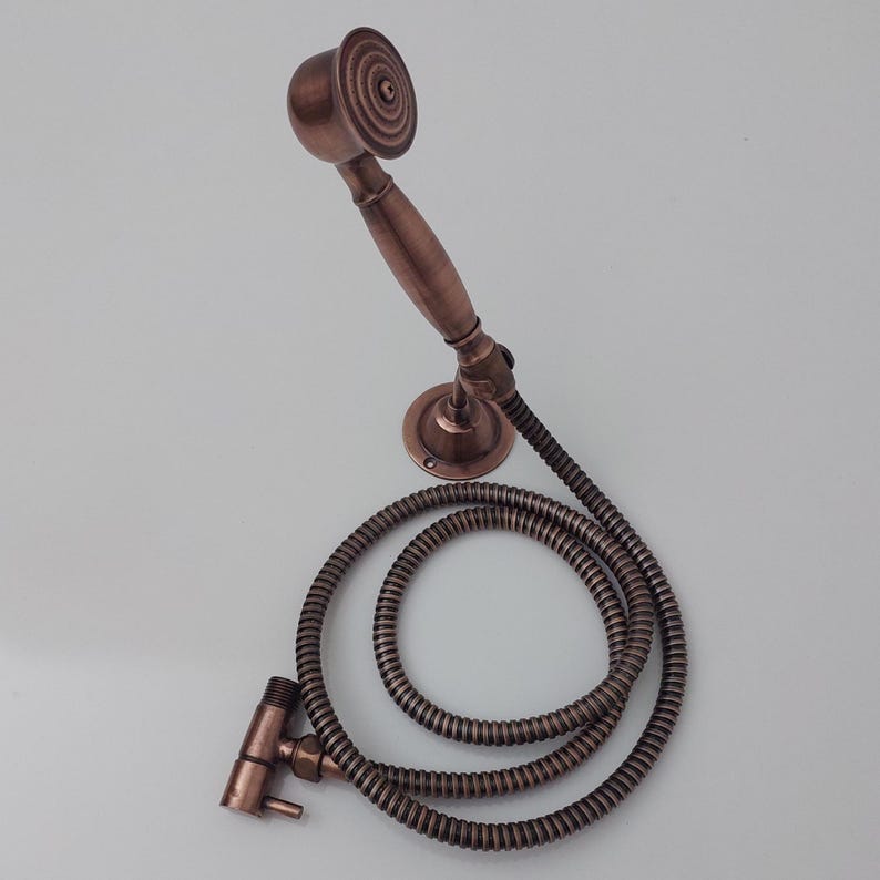 Antique Copper Handheld Shower System with Integrated Diverter