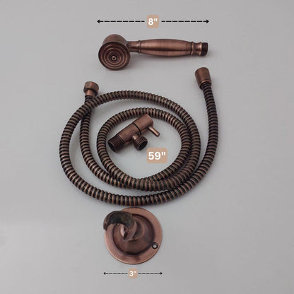 Antique Copper Handheld Shower System with Integrated Diverter