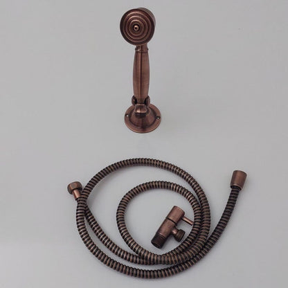 Antique Copper Handheld Shower System with Integrated Diverter