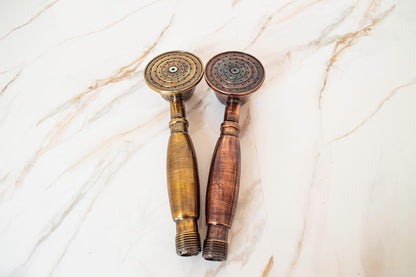 Timeless Duet: Handcrafted Antique Brass &amp; Copper Shower Wands
