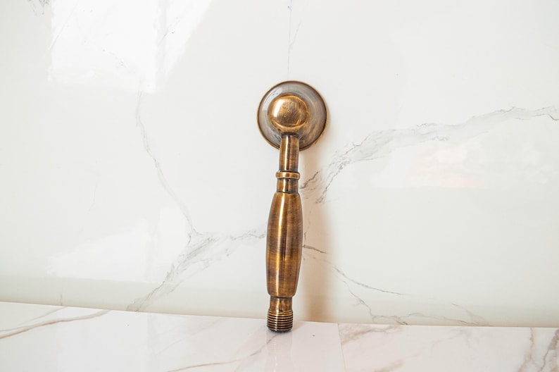 Timeless Duet: Handcrafted Antique Brass &amp; Copper Shower Wands