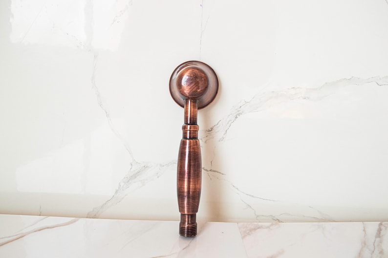 Timeless Duet: Handcrafted Antique Brass &amp; Copper Shower Wands
