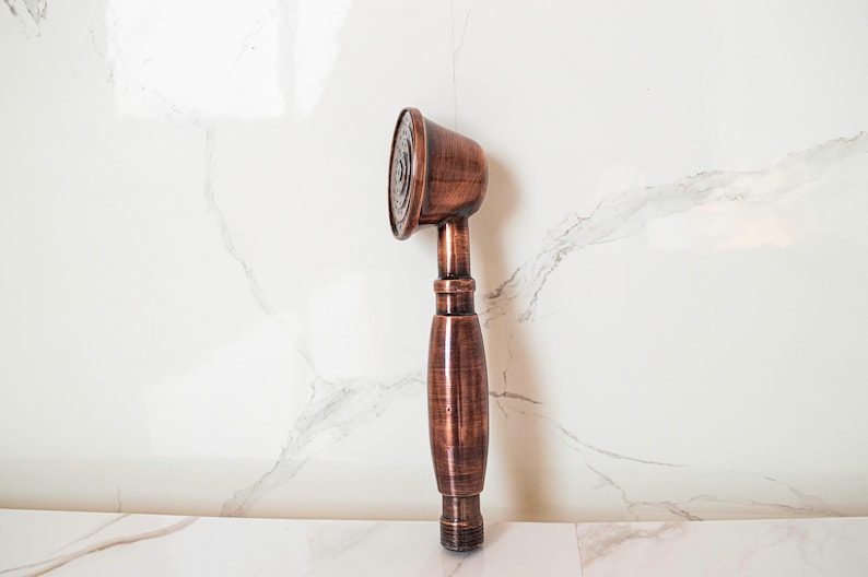 Timeless Duet: Handcrafted Antique Brass &amp; Copper Shower Wands