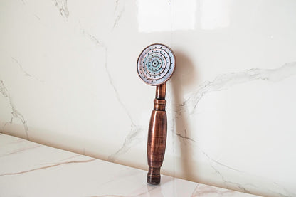 Timeless Duet: Handcrafted Antique Brass &amp; Copper Shower Wands