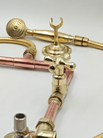 Industrial Brass &amp; Copper Exposed Shower System
