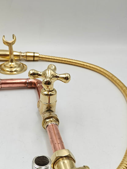 Industrial Brass &amp; Copper Exposed Shower System